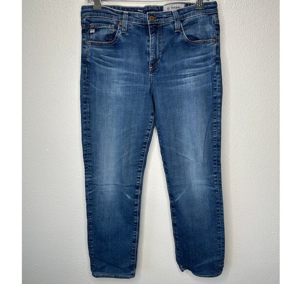 AG Dark Wash Whiskered Prima Cigarette Leg Jeans 30 - Picture 1 of 15